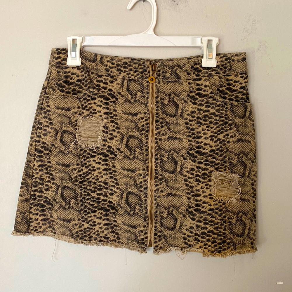Snakeskin Jean Skirt